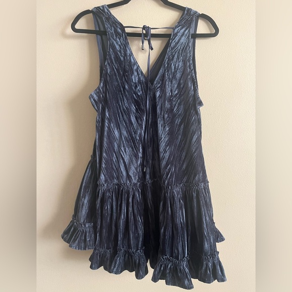 #29 FREE PEOPLE Pleated Plush Swing Dress in Rare Night sz XS - Picture 9 of 15